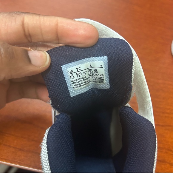 Jordan 6 Rings Toddler White Armory Navy Blue Sneaker Size 7C - Picture 3 of 5